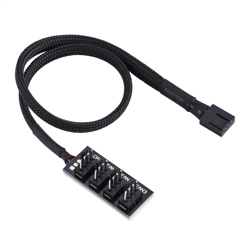 Pomya PWM Fan Hub, 4-Pin Computer CPU/Case Fan Power Multi Splitter Connector Cable Adapter for Computer Cooler Fans - Image 1